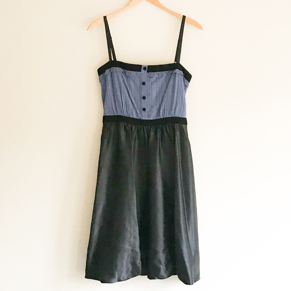 BCBG Black and Blue Tuxedo-Inspired Party Dress
